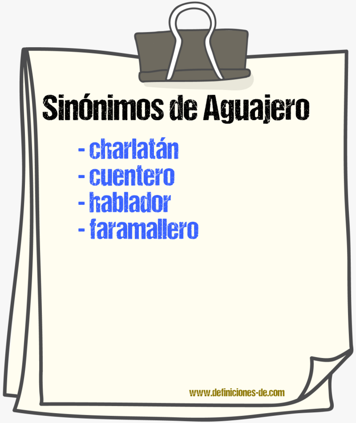 Sinnimos de aguajero