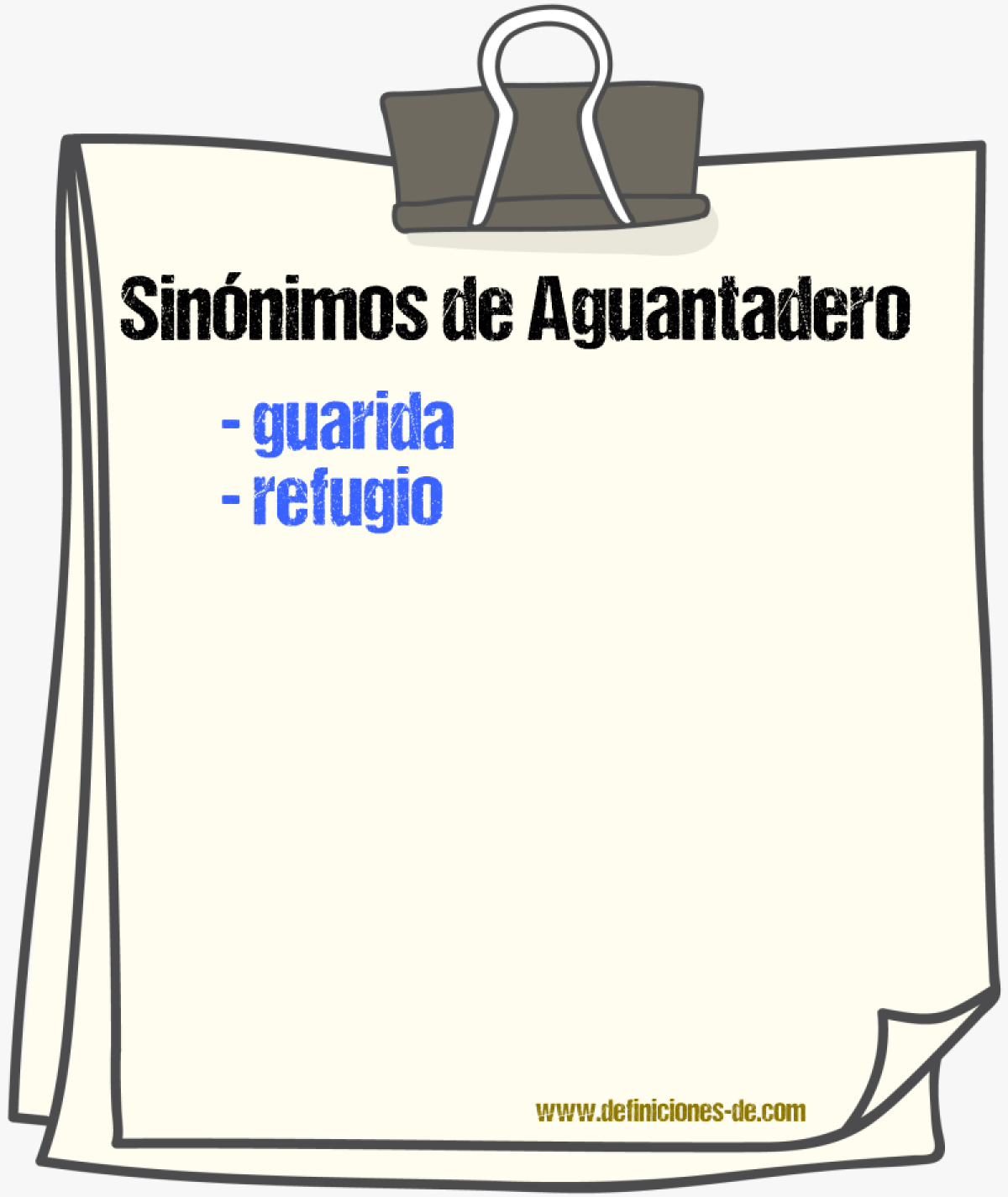 Sinnimos de aguantadero