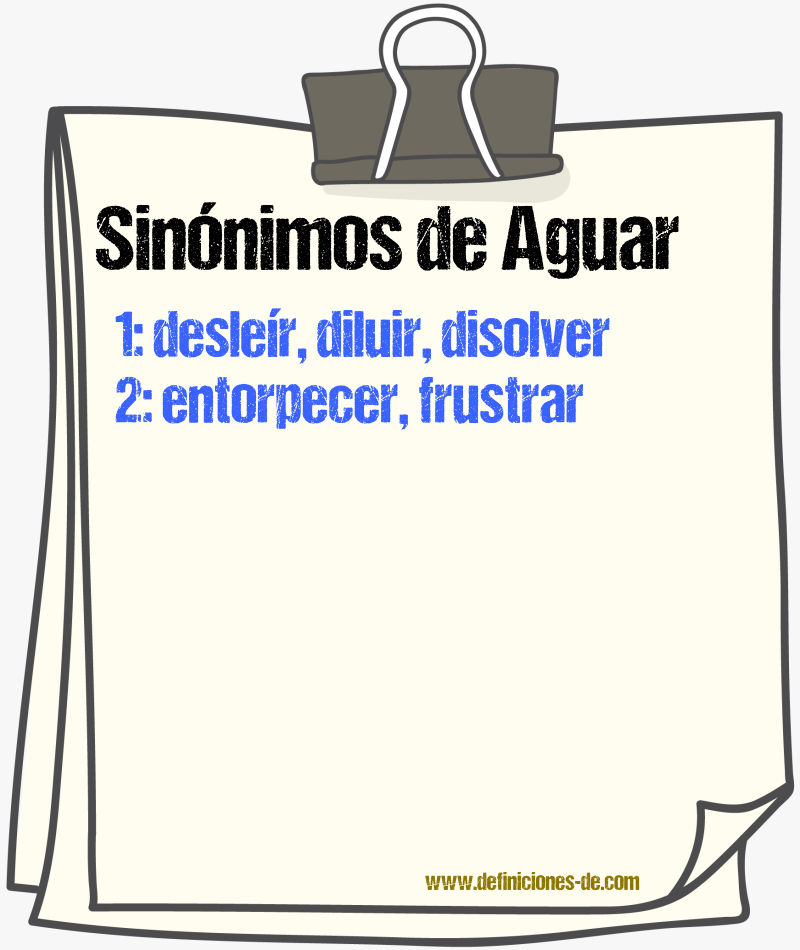 Sinnimos de aguar