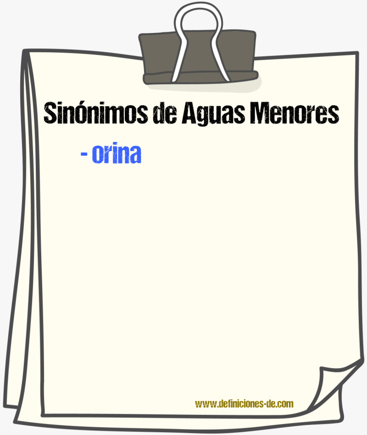 Sinnimos de aguas menores