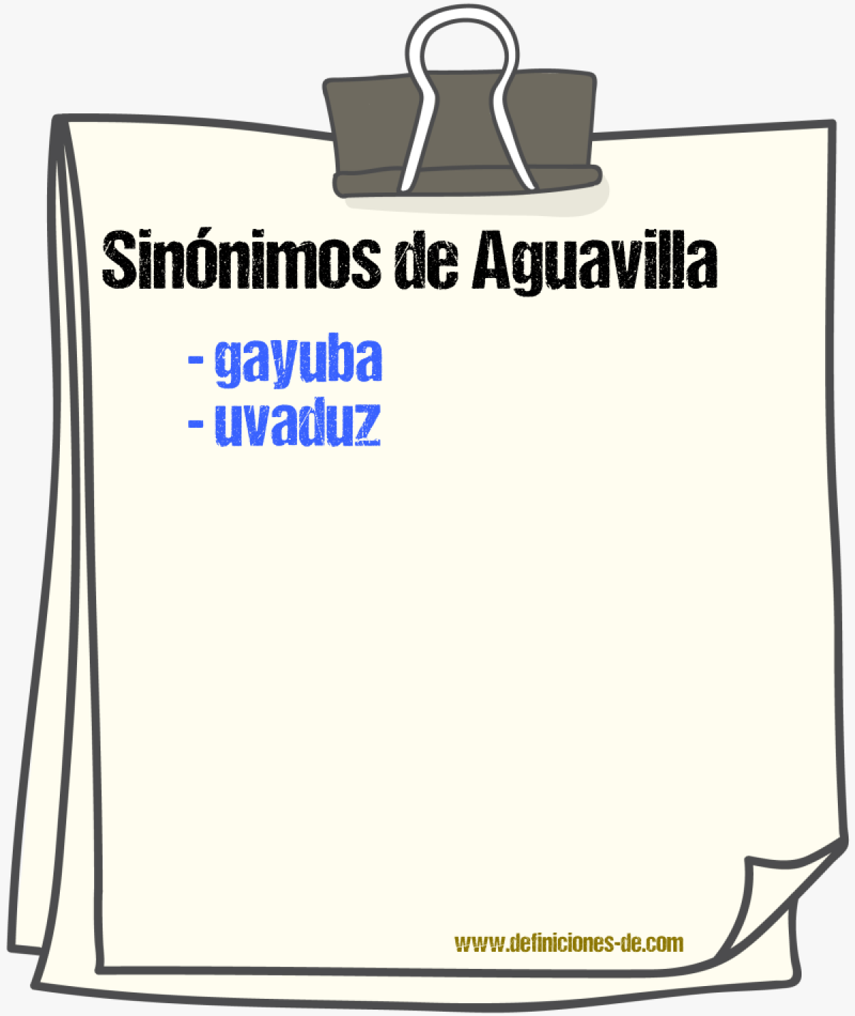 Sinnimos de aguavilla