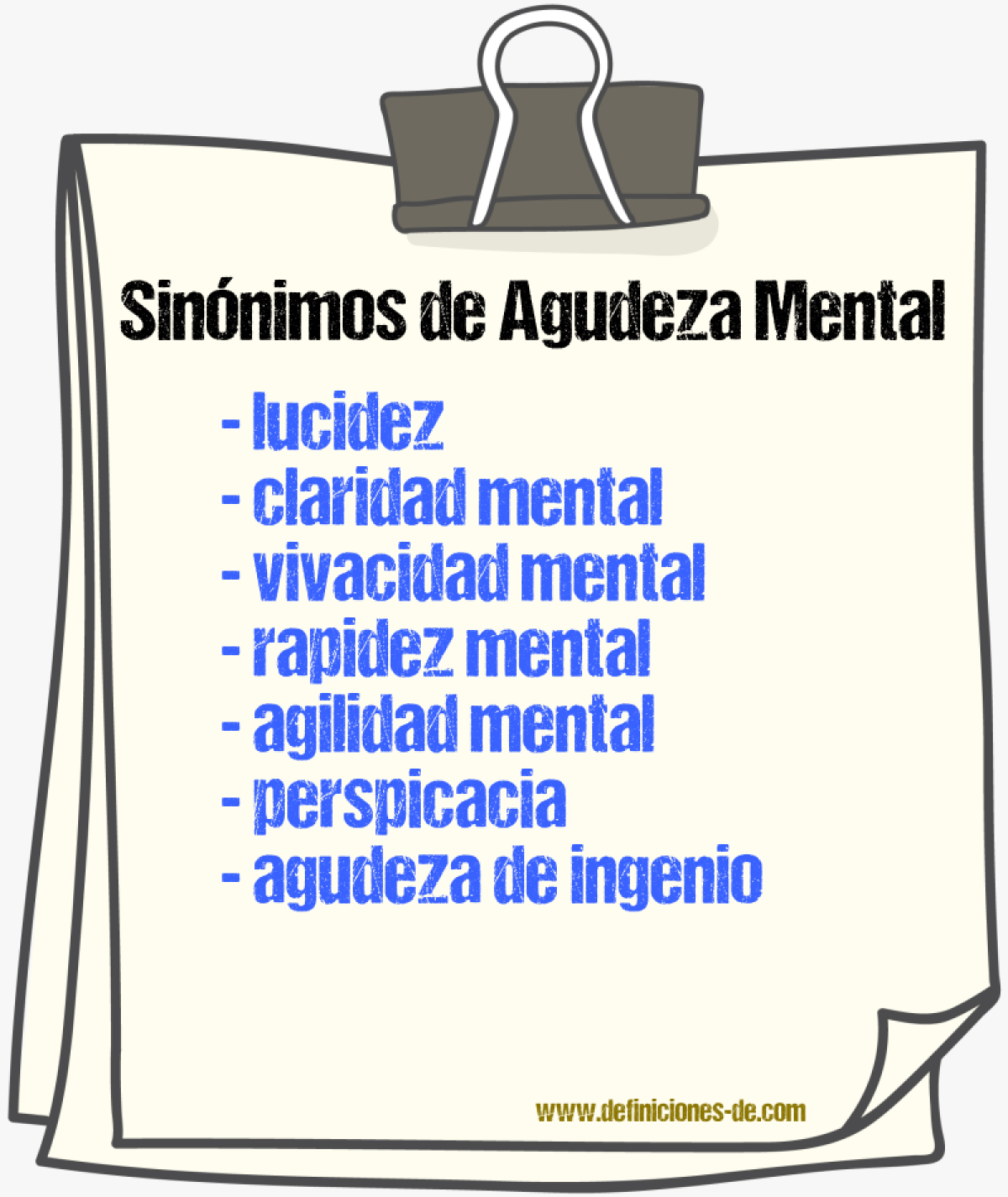 Sinónimos de agudeza mental