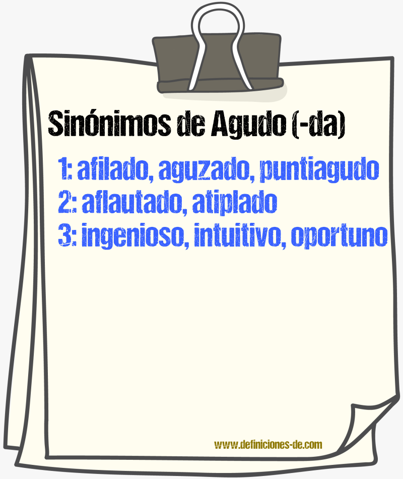 Sinnimos de agudo