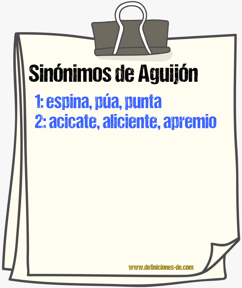 Sinnimos de aguijn