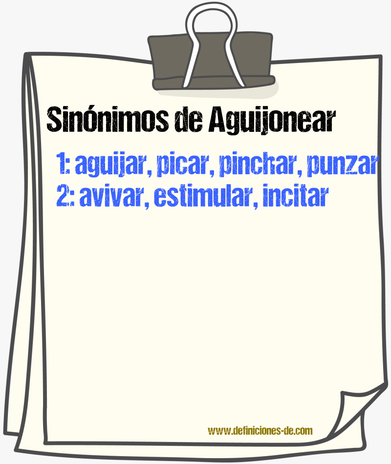 Sinnimos de aguijonear