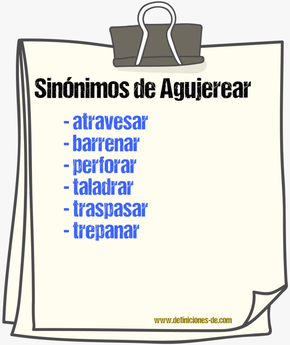 Sinnimos de agujerear