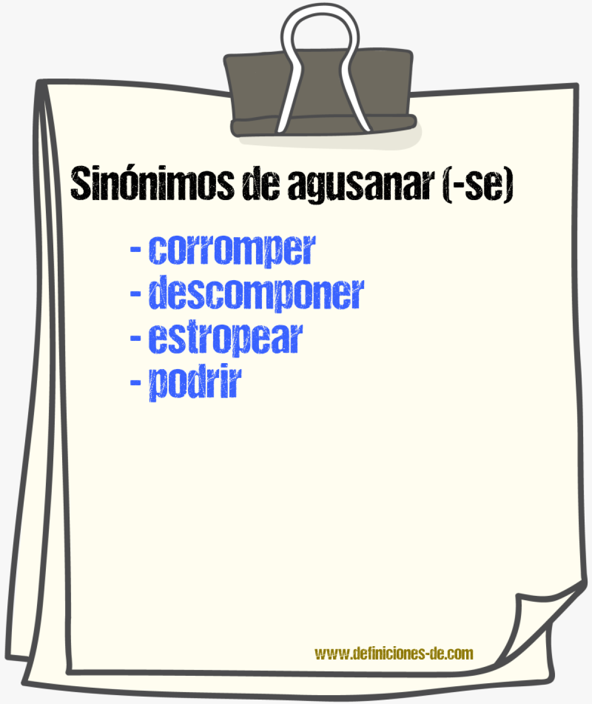 Sinnimos de agusanar