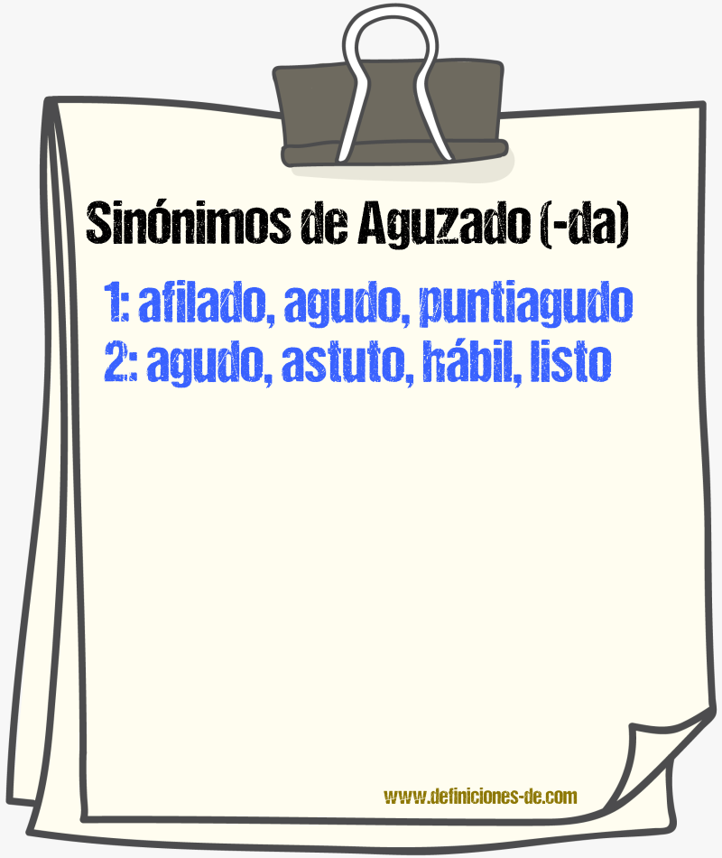 Sinnimos de aguzado