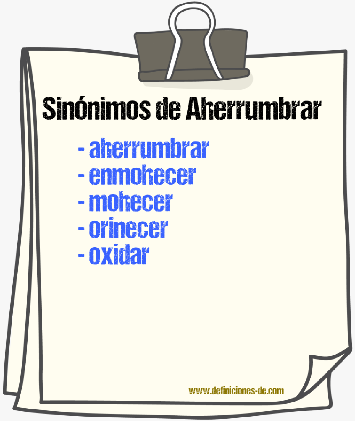 Sinnimos de aherrumbrar