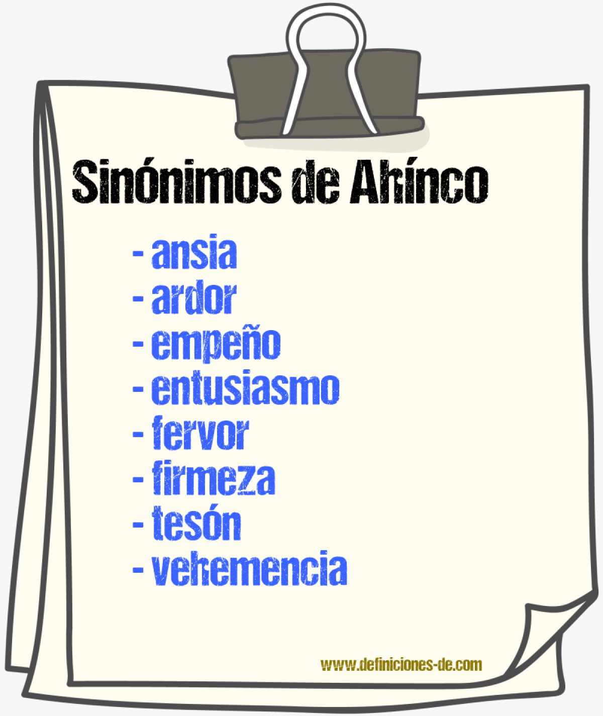 Sinnimos de ahnco