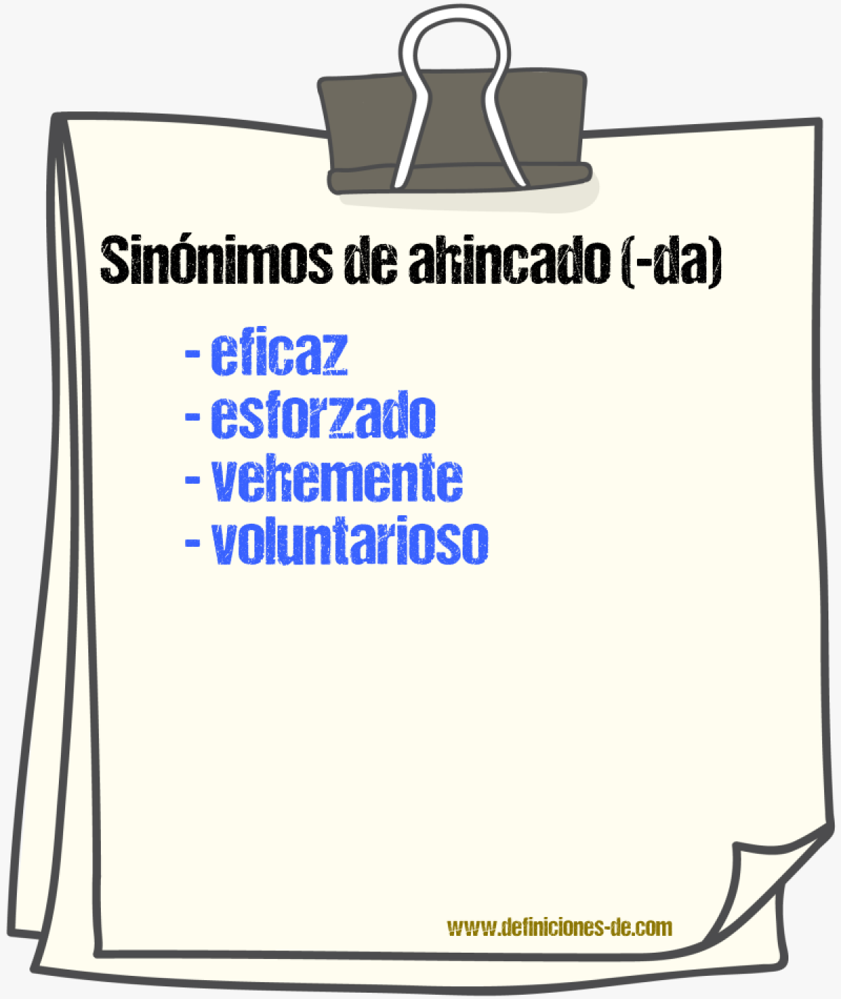 Sinnimos de ahincado