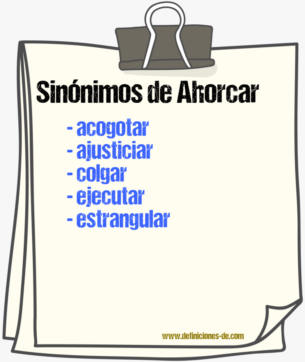 Sinnimos de ahorcar