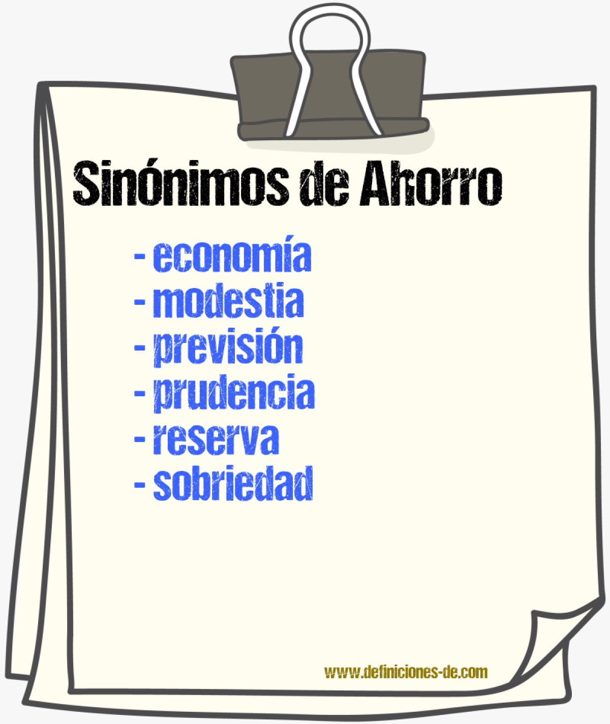 Sinnimos de ahorro