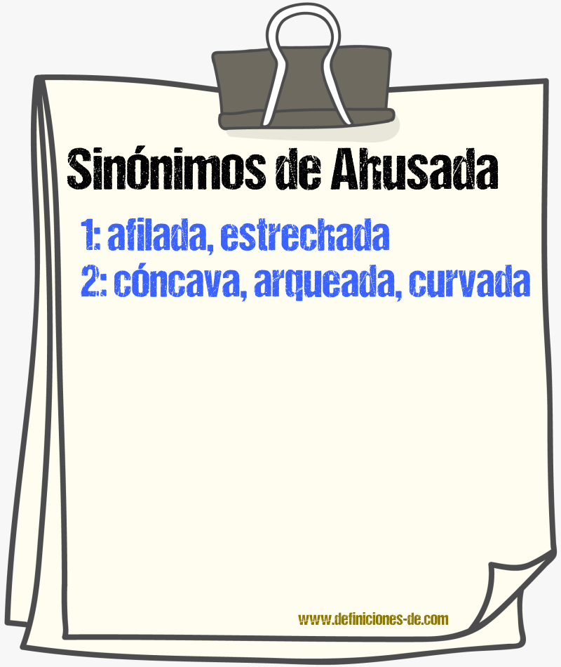Sinónimos de ahusada