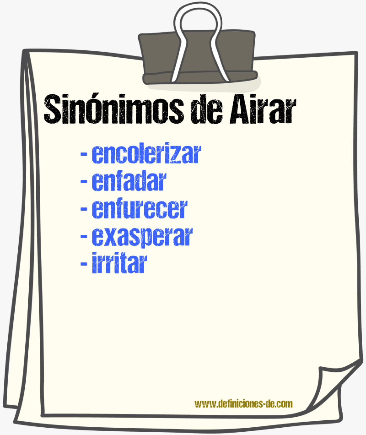 Sinnimos de airar