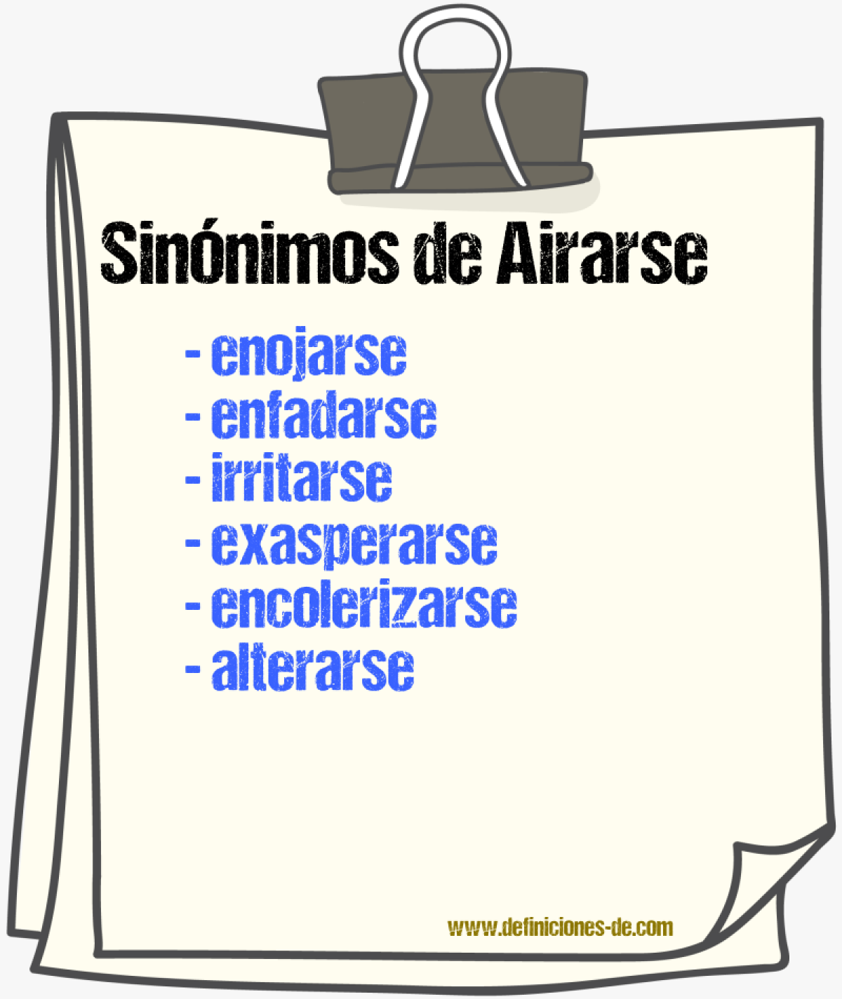 Sinónimos de airarse