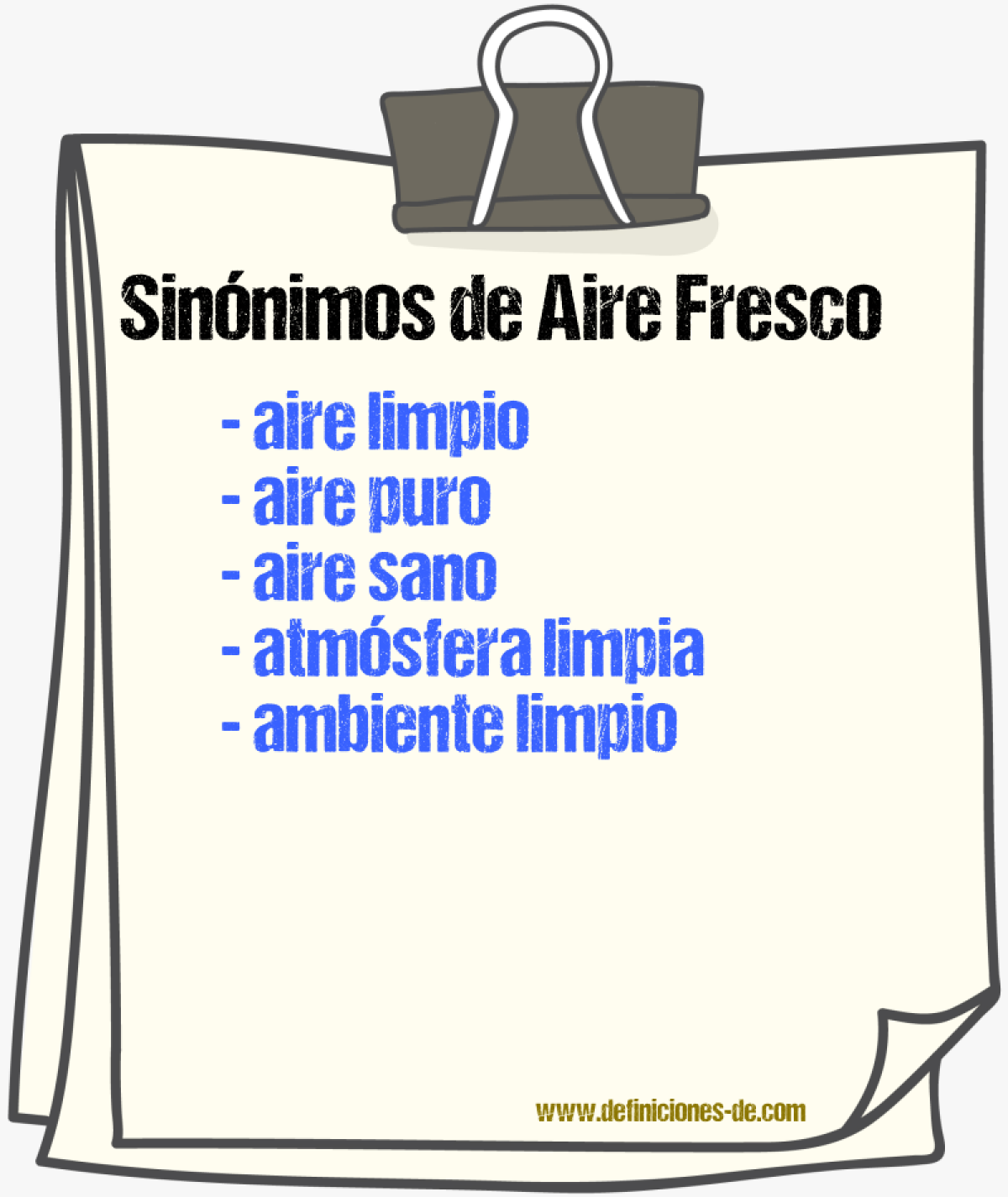 Sinónimos de aire fresco