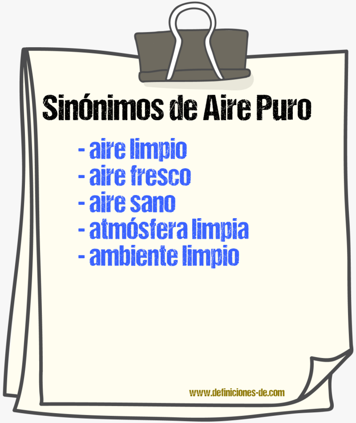 Sinónimos de aire puro