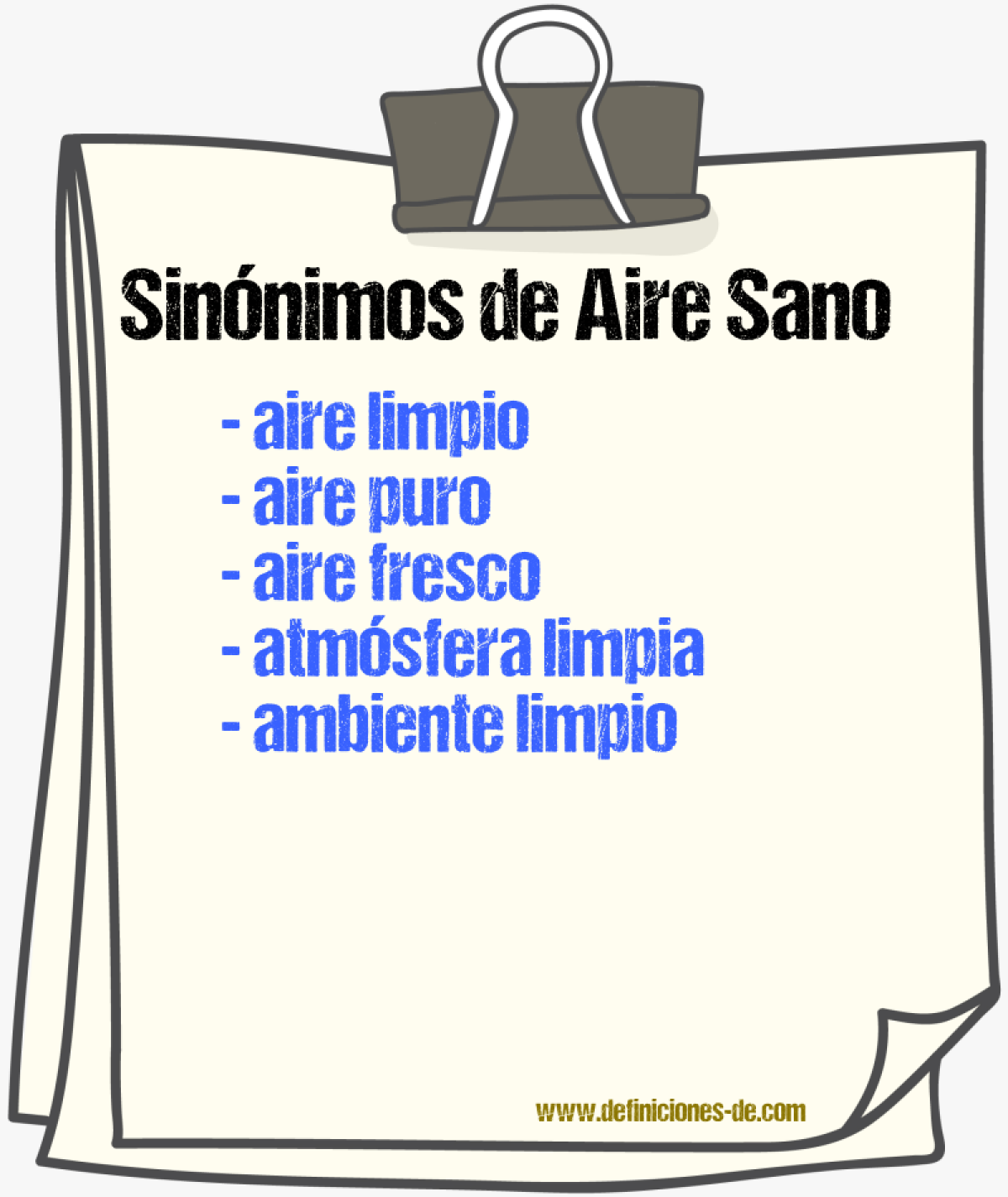 Sinónimos de aire sano