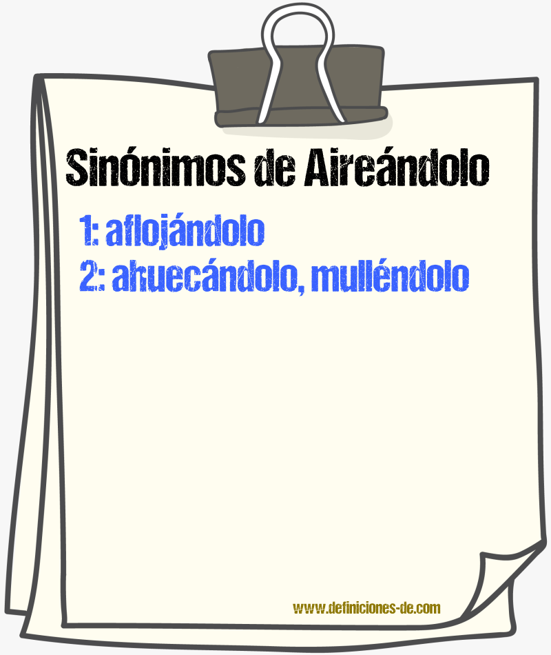 Sinónimos de aireándolo
