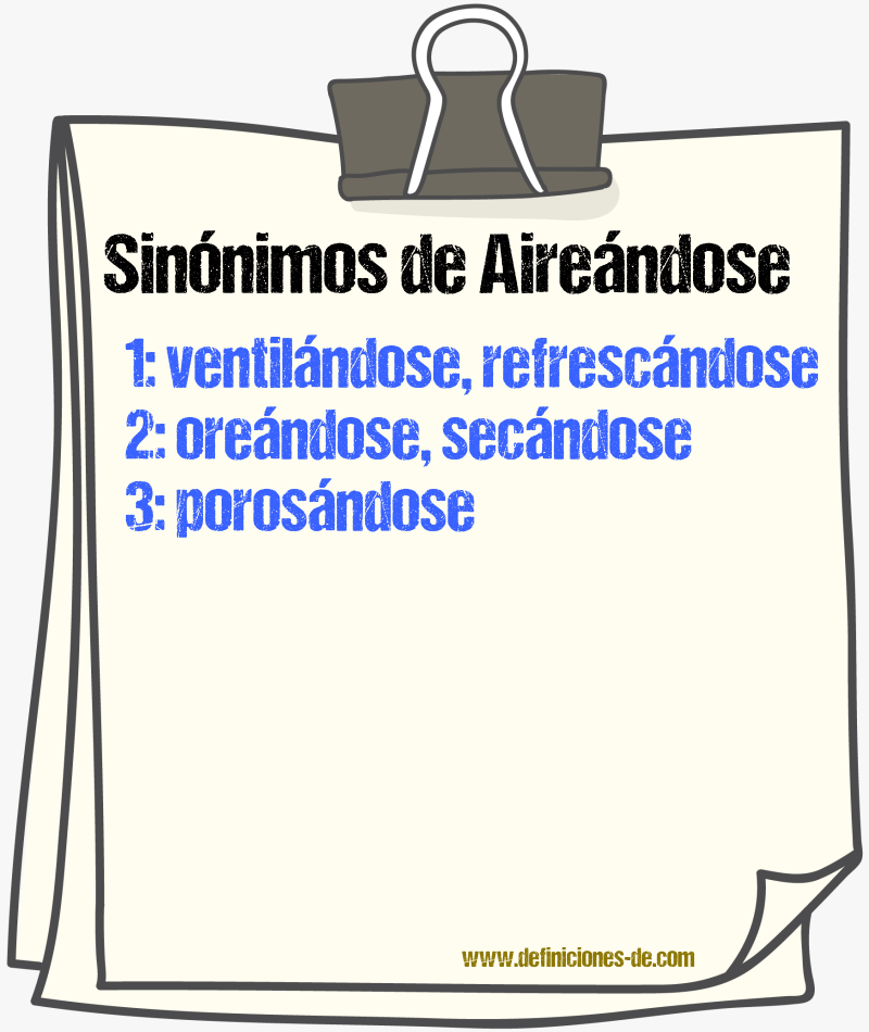 Sinónimos de aireándose