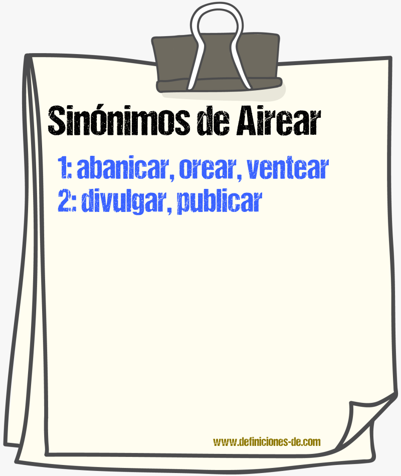 Sinnimos de airear