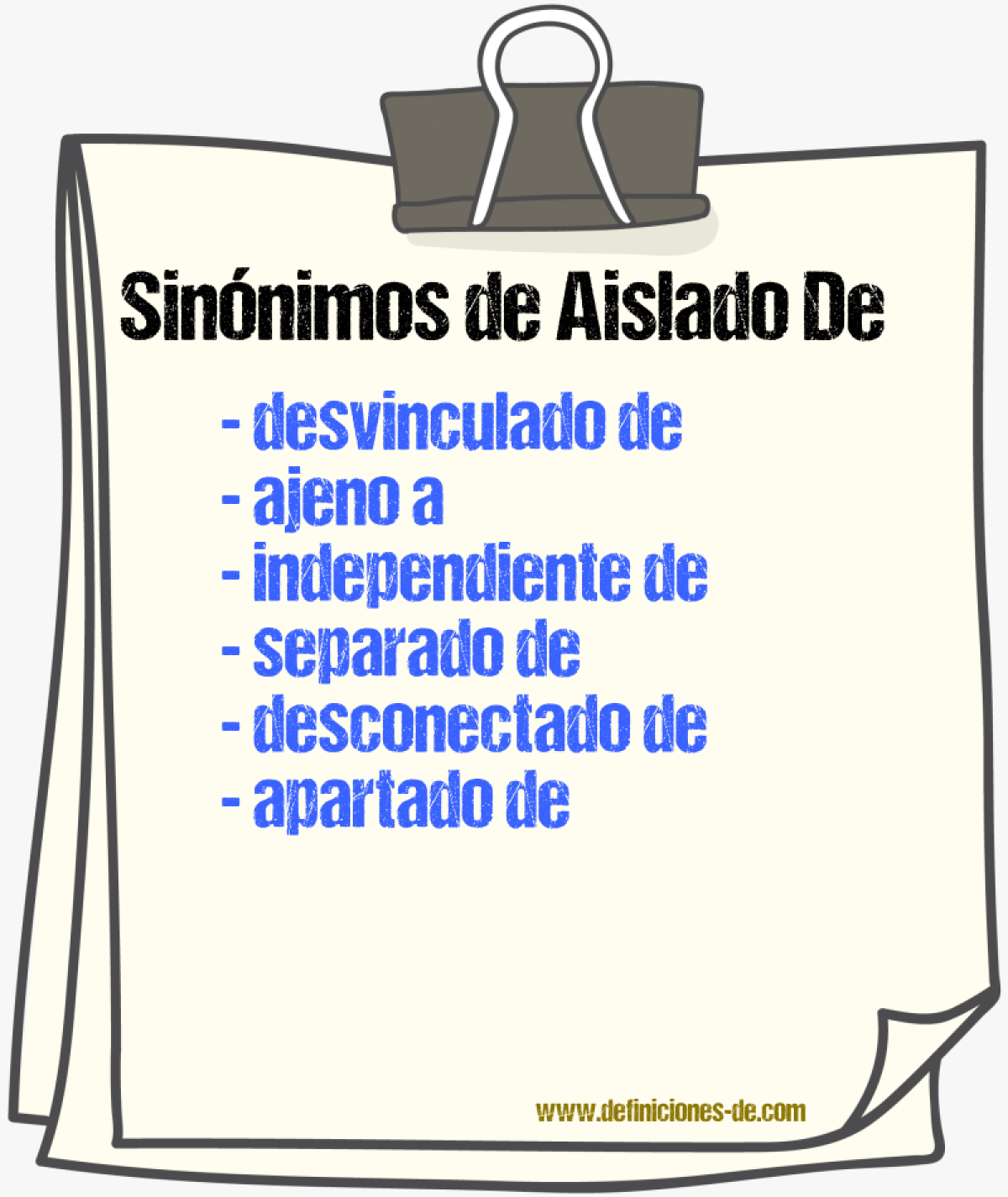 Sinónimos de aislado de