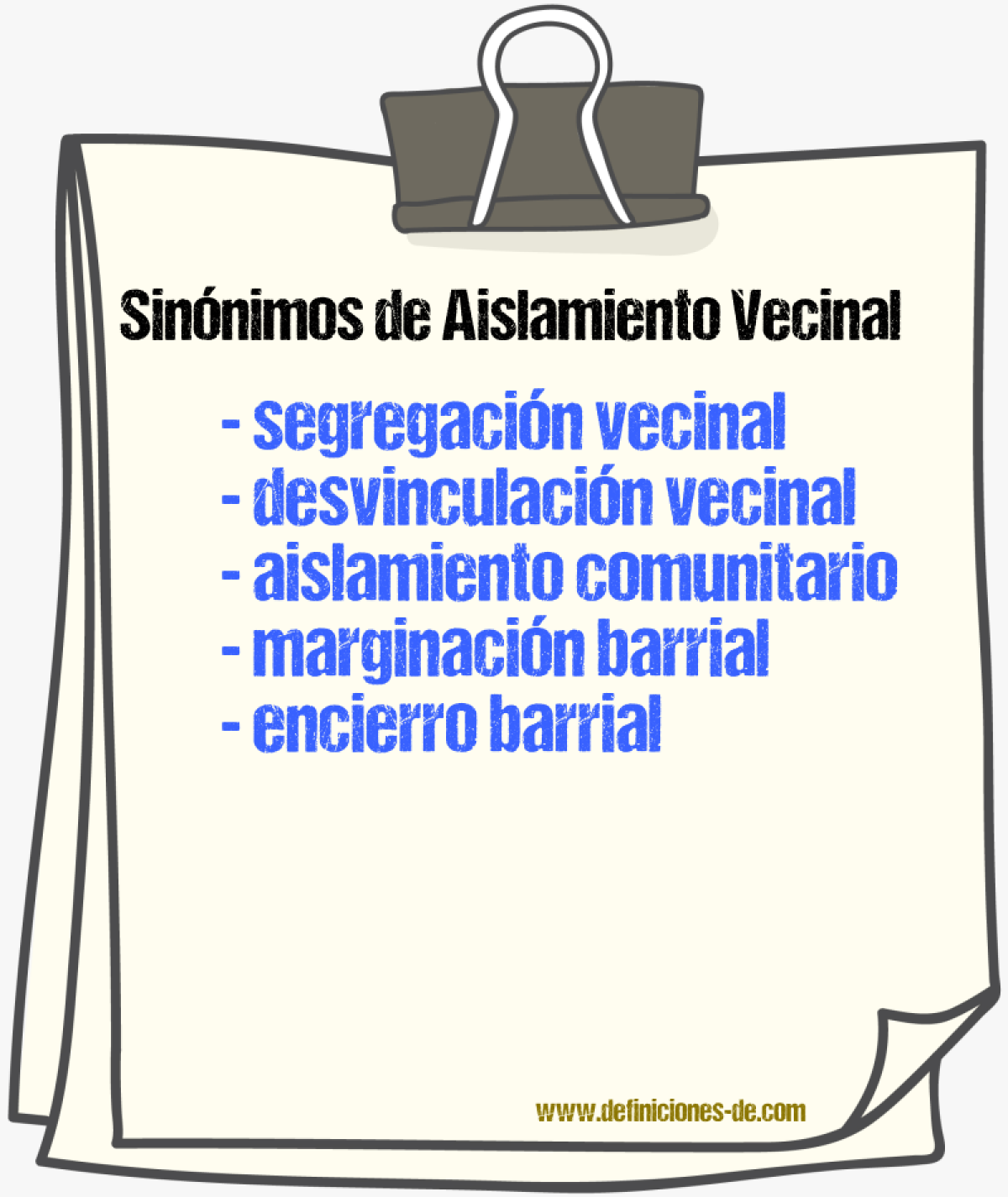 Sinónimos de aislamiento vecinal