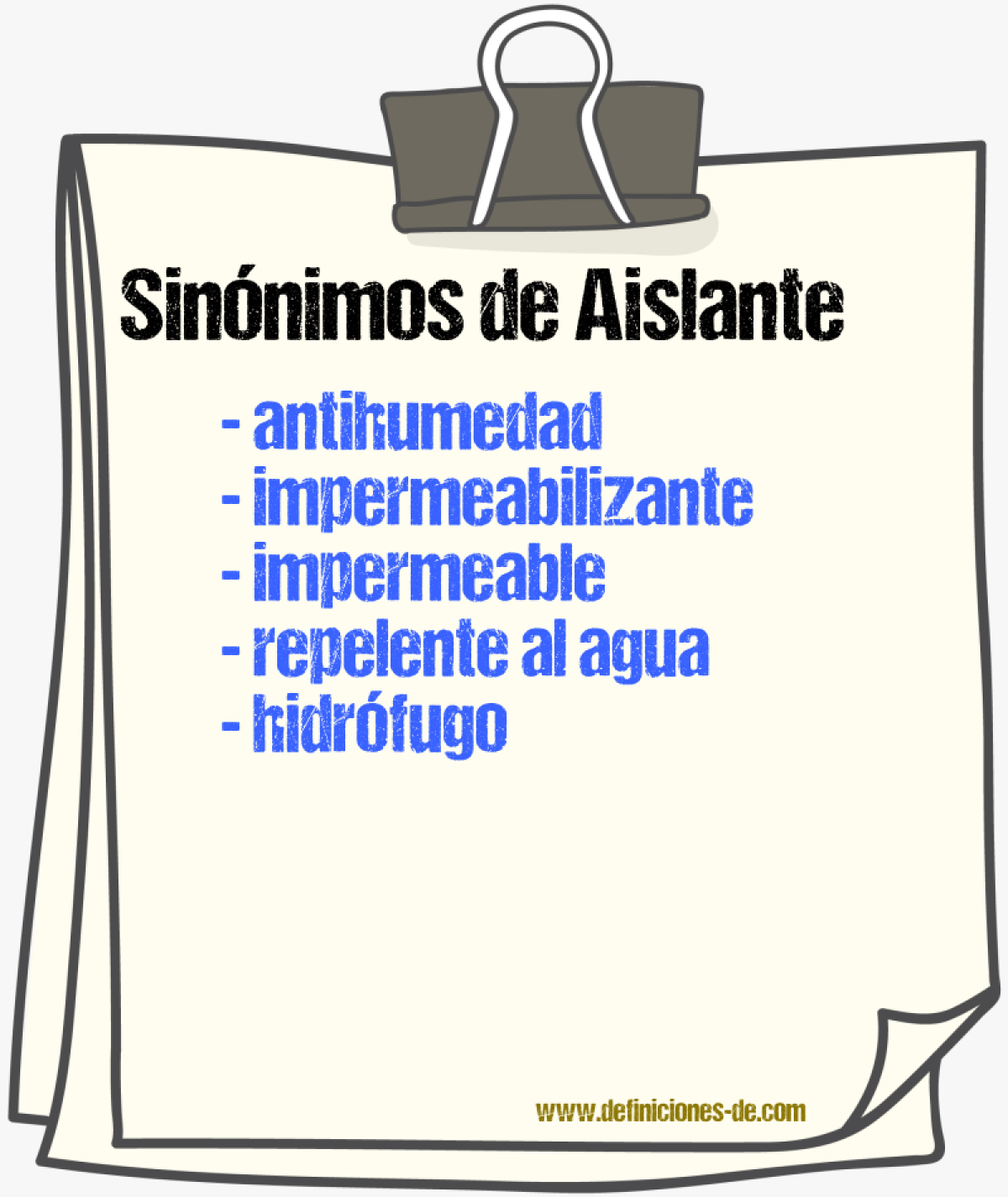 Sinnimos de aislante