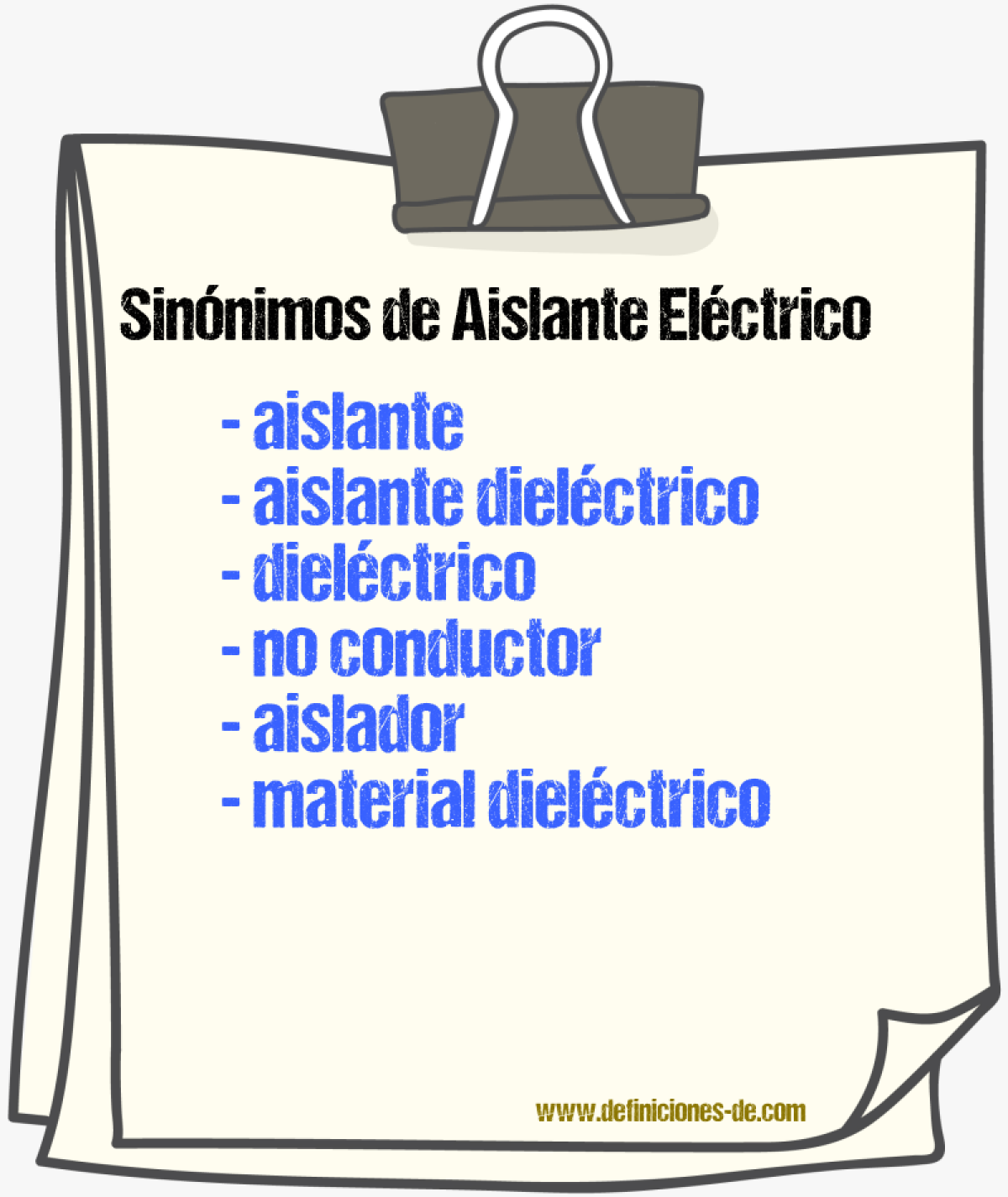 Sinónimos de aislante eléctrico