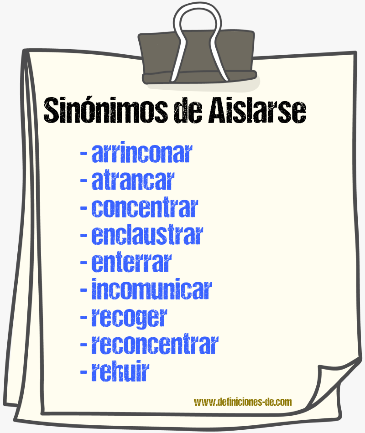 Sinnimos de aislarse