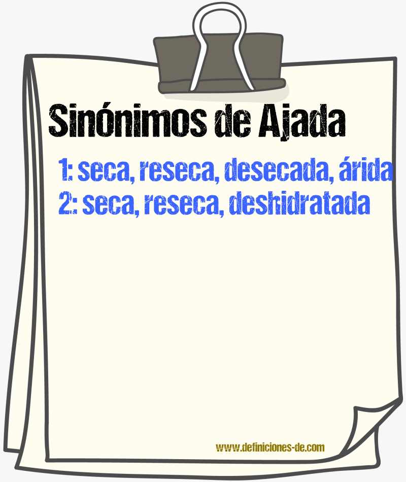 Sinónimos de ajada