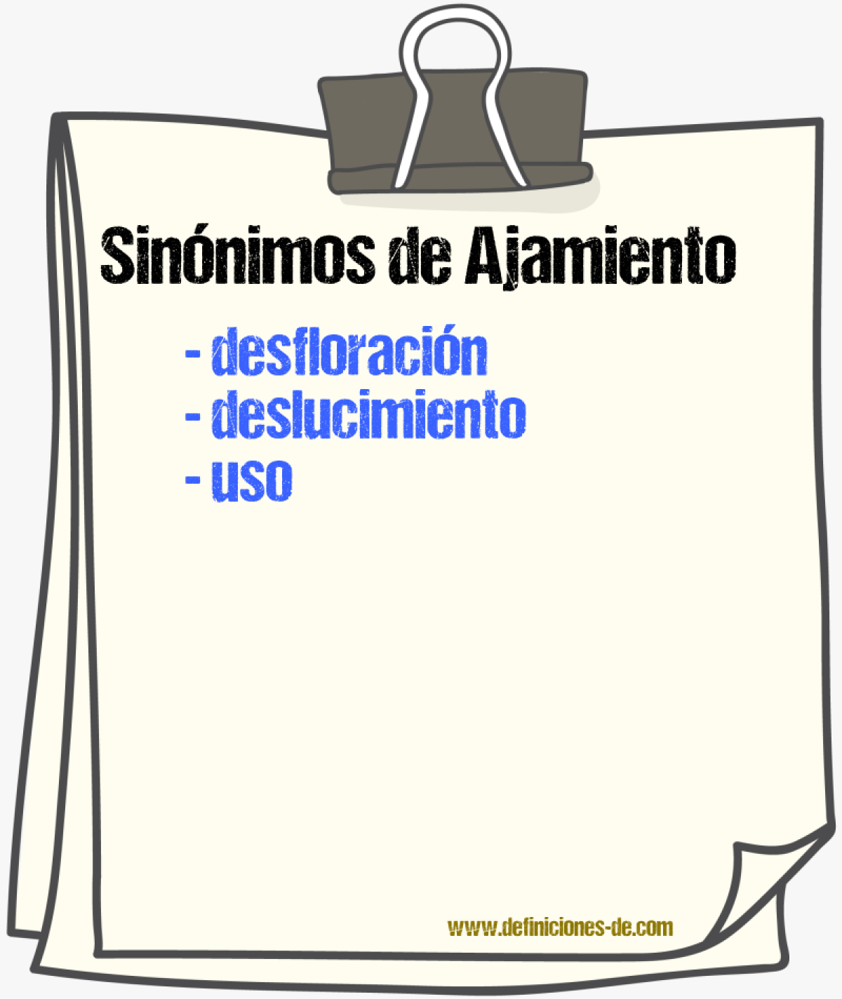 Sinnimos de ajamiento