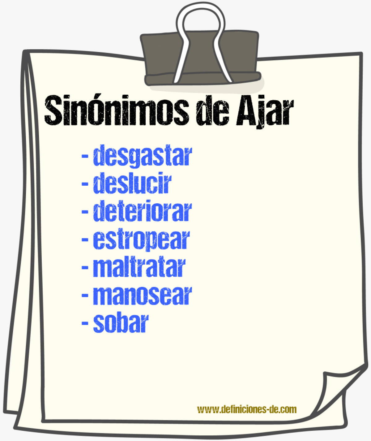 Sinnimos de ajar