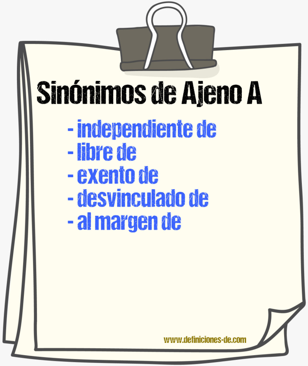 Sinónimos de ajeno a