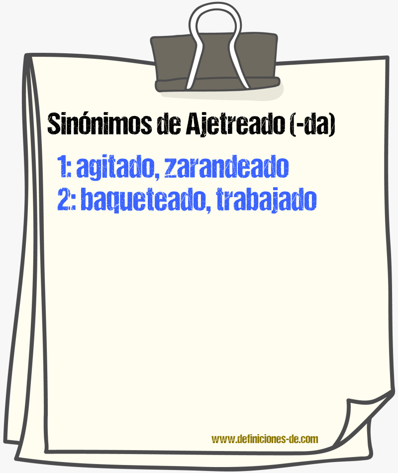 Sinnimos de ajetreado