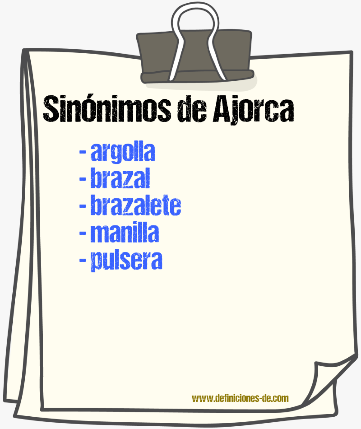 Sinnimos de ajorca