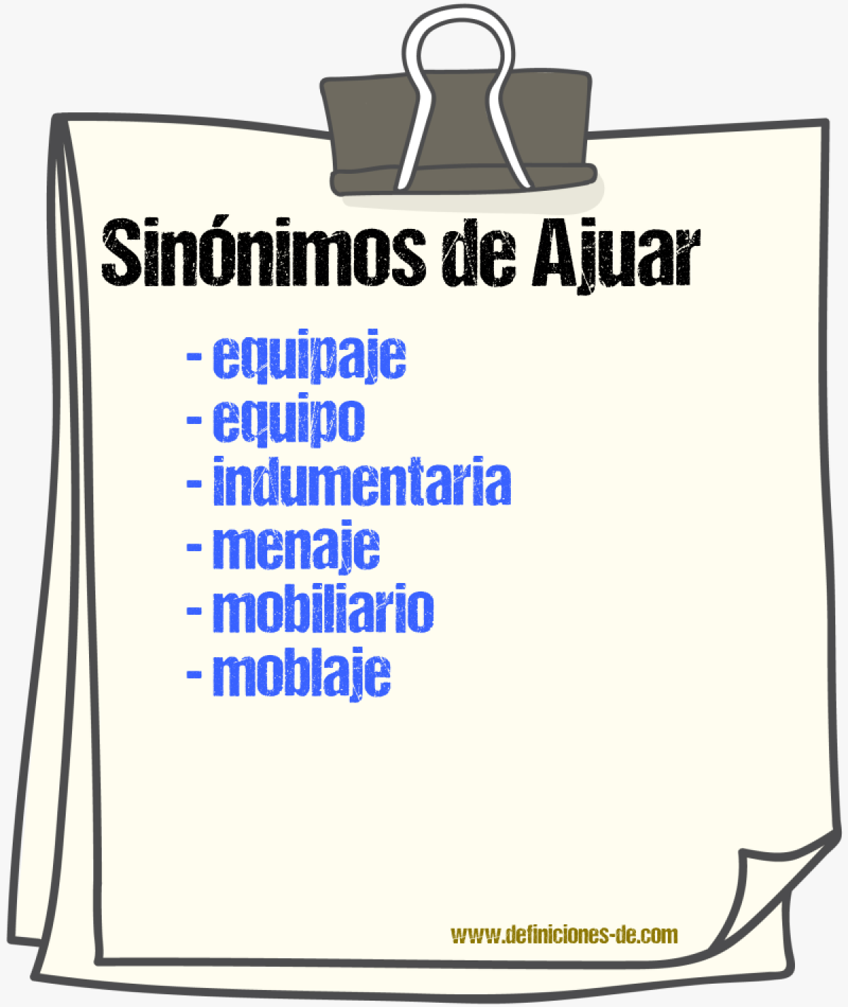 Sinnimos de ajuar