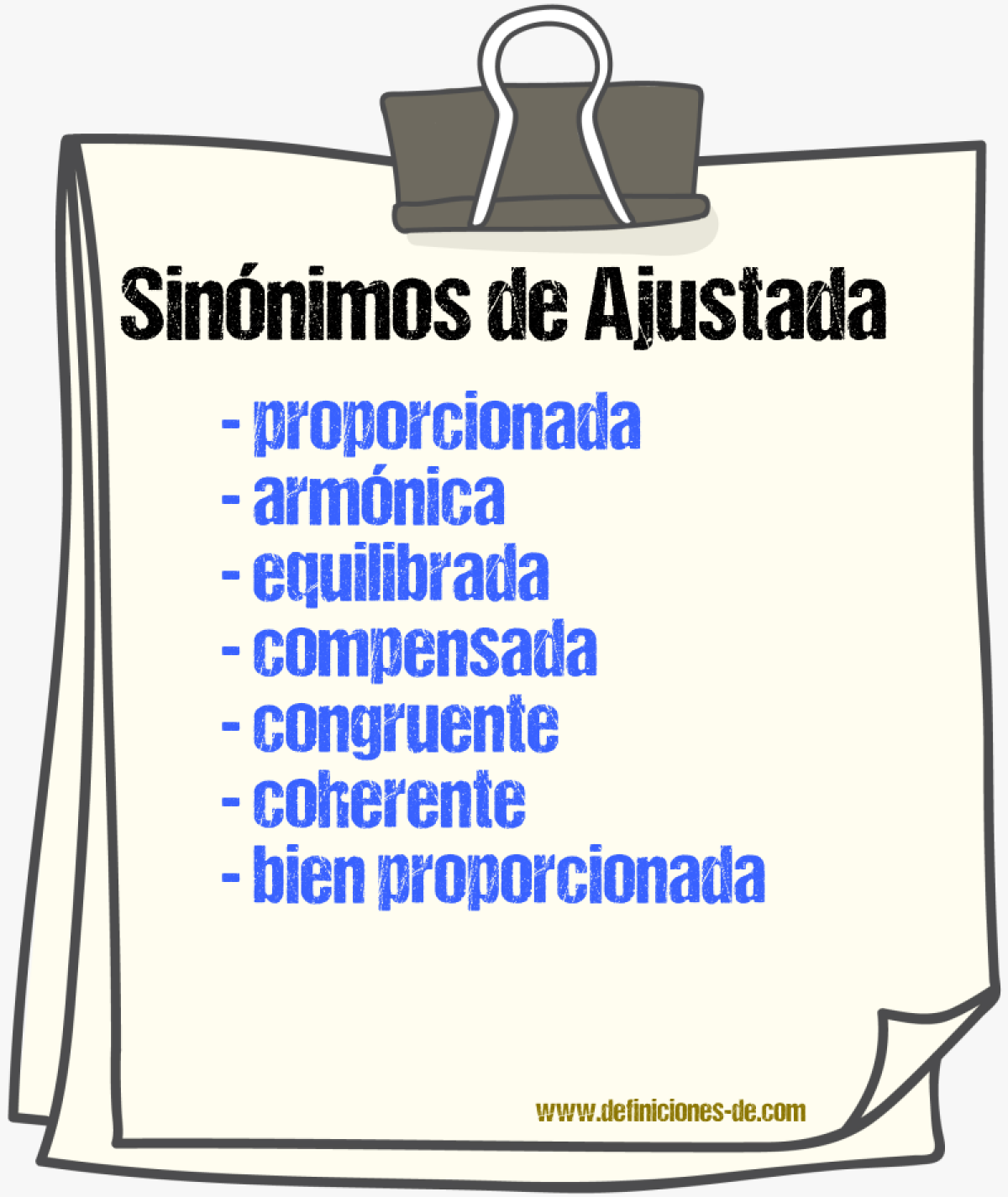 Sinónimos de ajustada