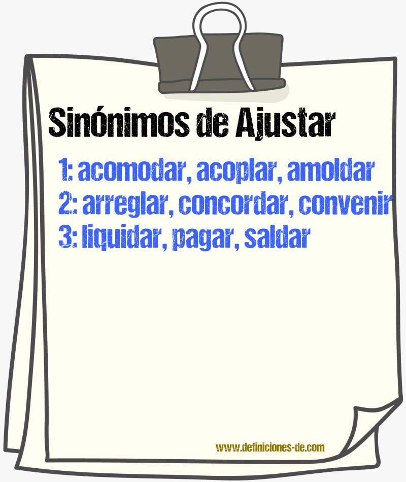 Sinnimos de ajustar