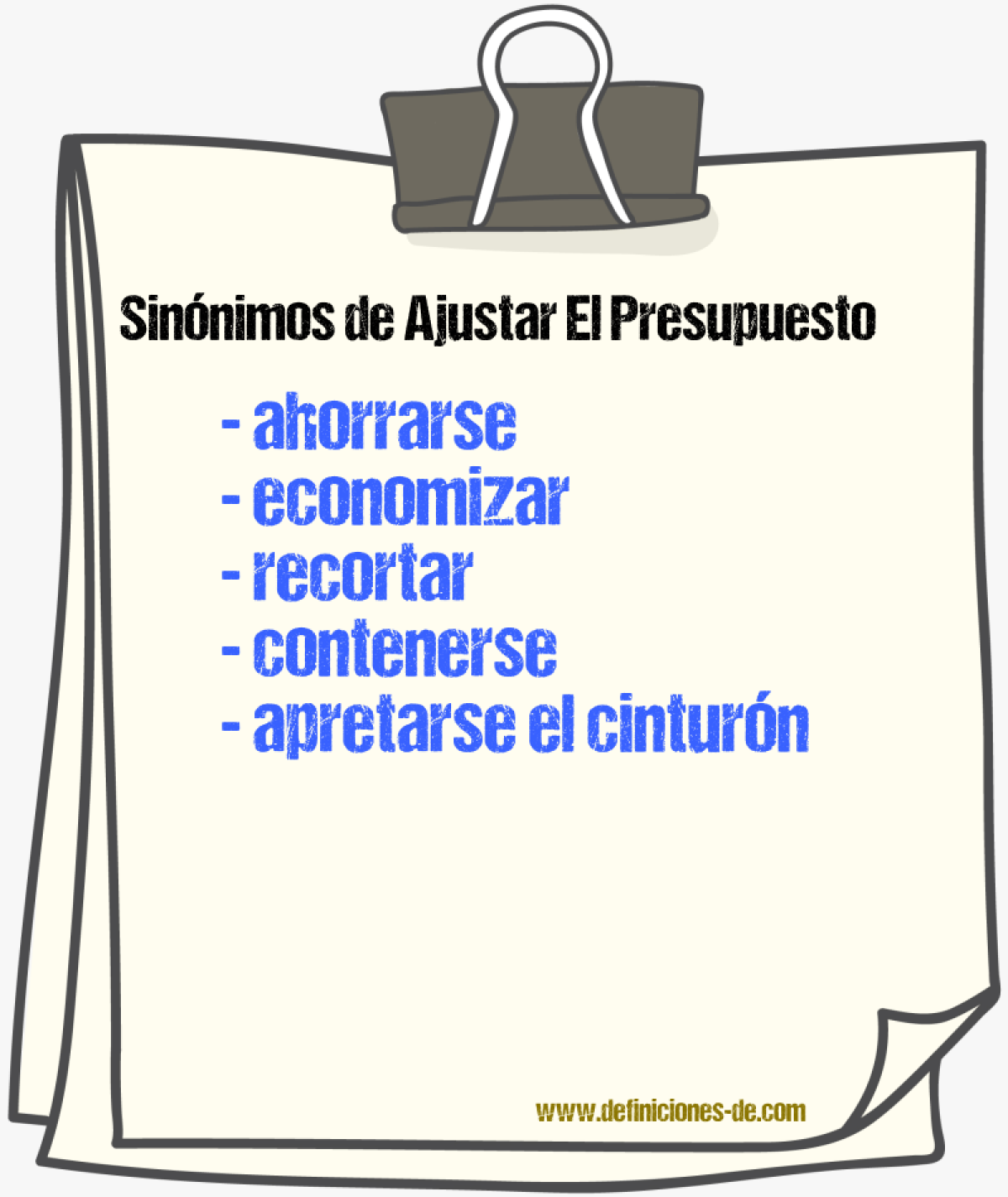Sinónimos de ajustar el presupuesto