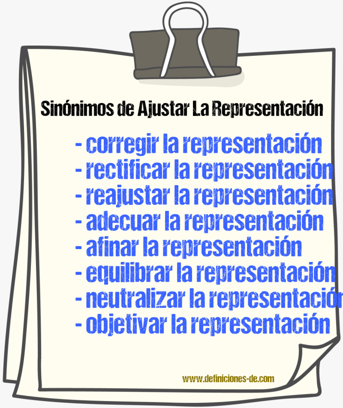 Sinónimos de ajustar la representación