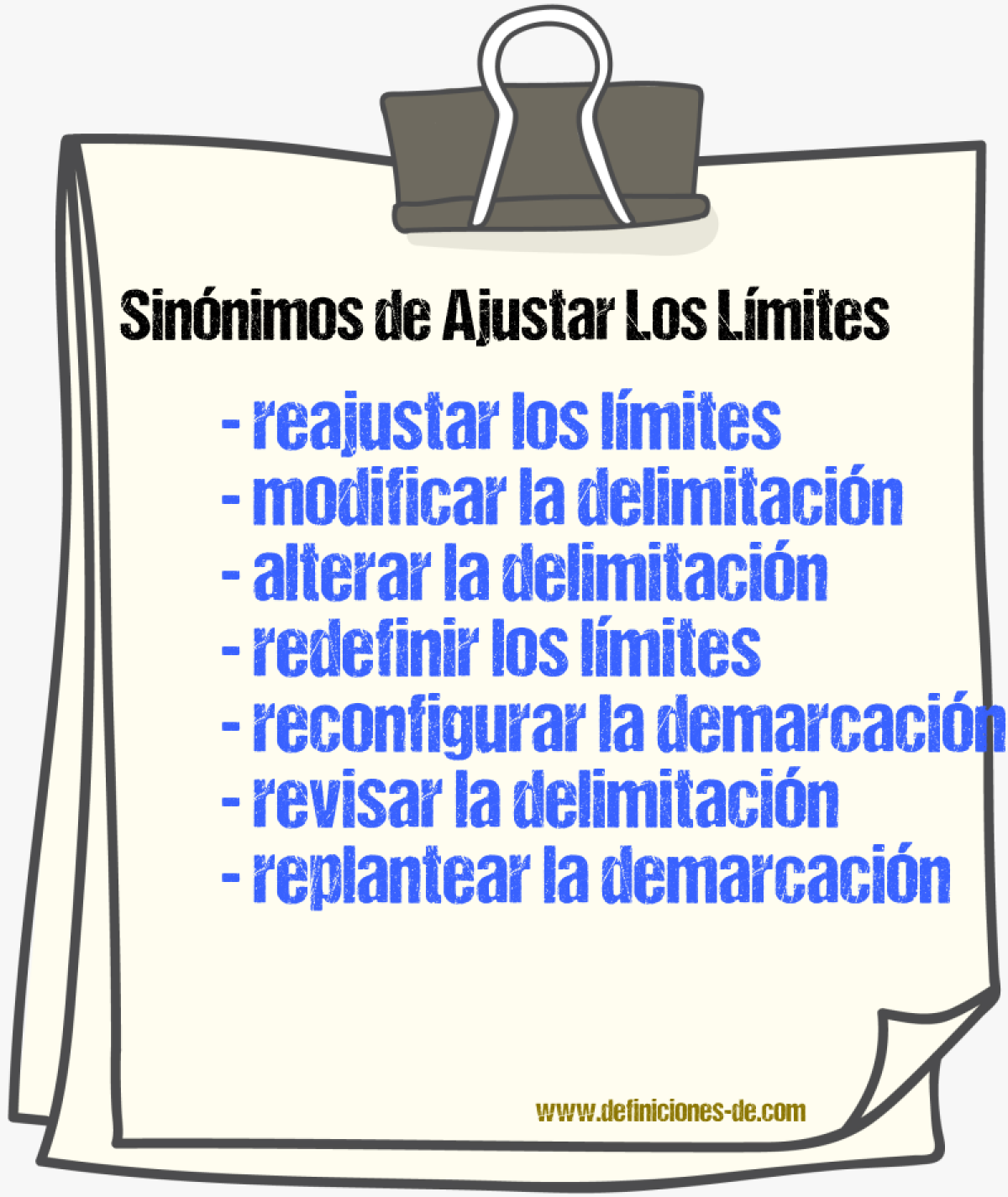 Sinónimos de ajustar los límites