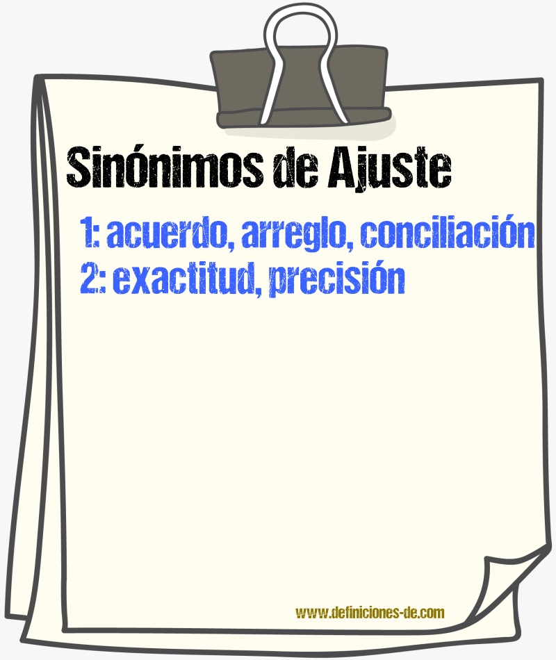 Sinnimos de ajuste