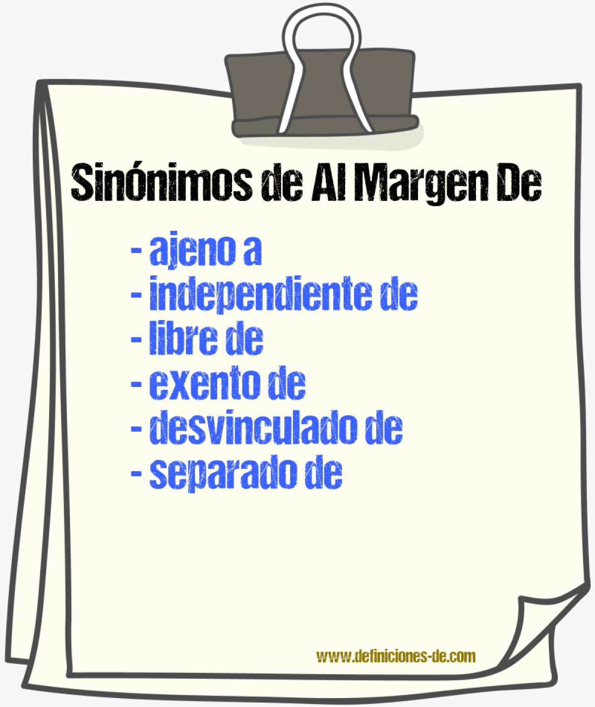 Sinónimos de al margen de