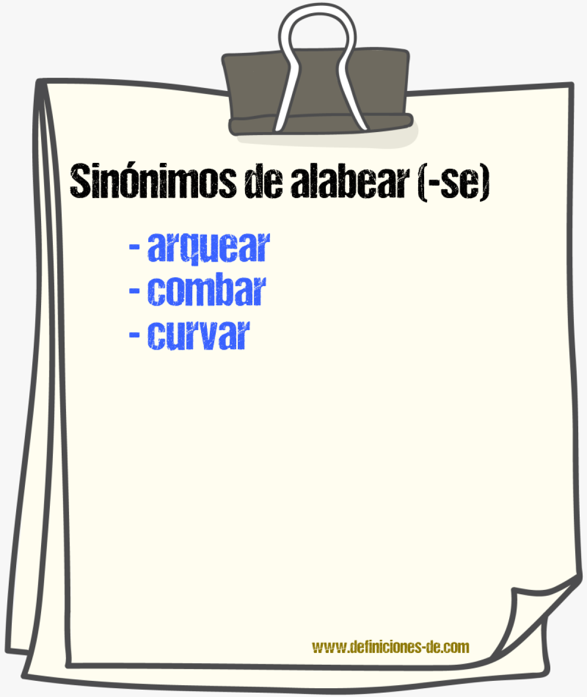 Sinnimos de alabear