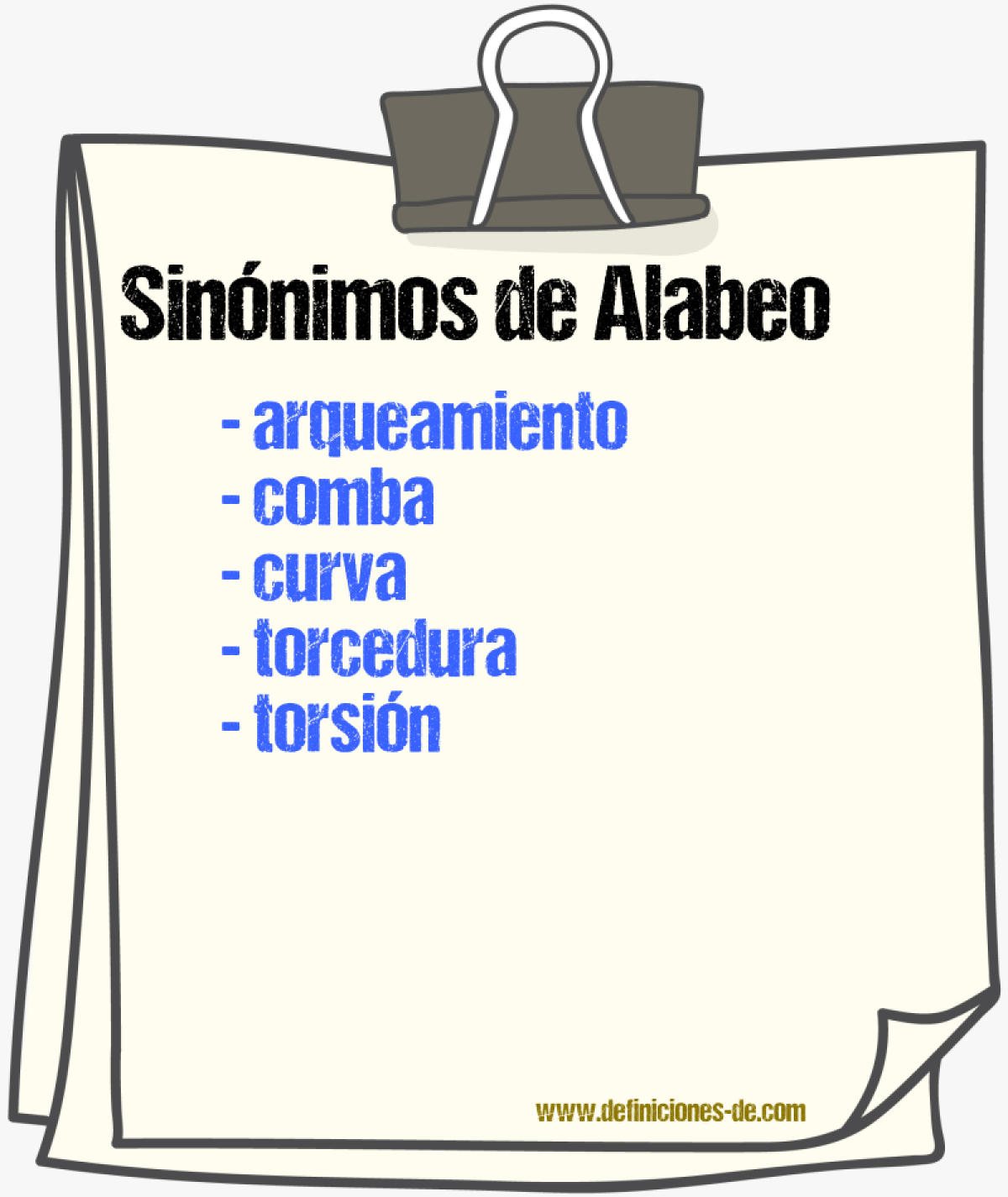 Sinnimos de alabeo