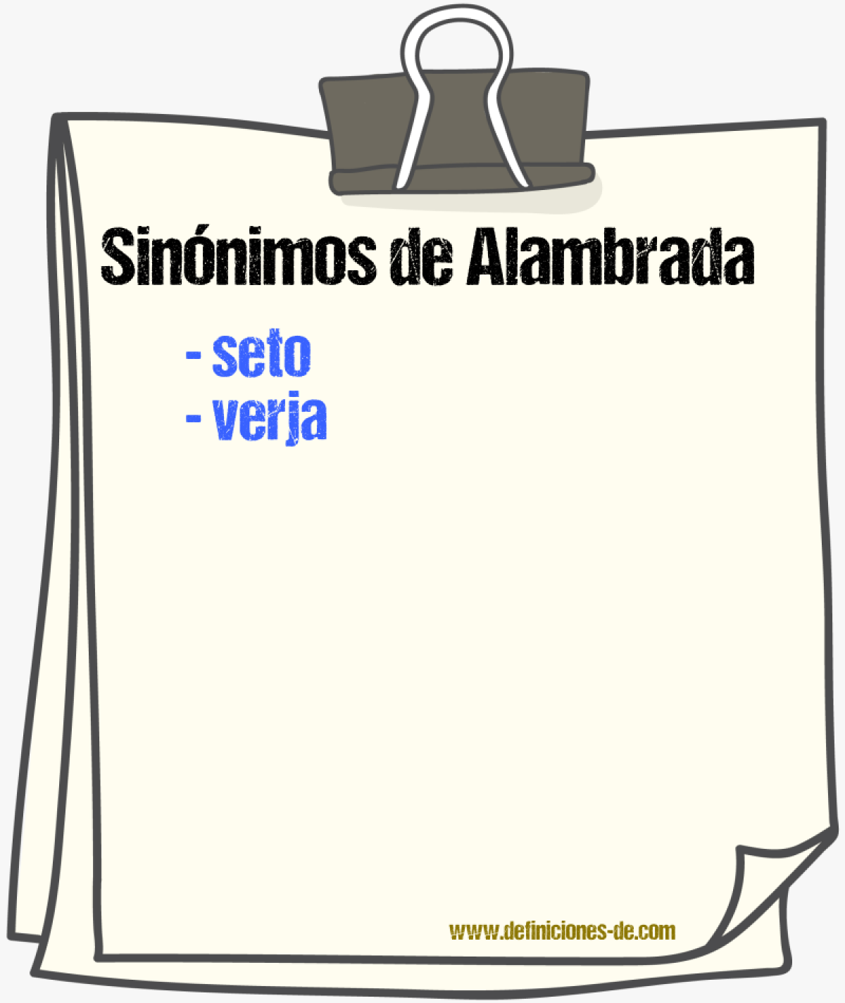 Sinnimos de alambrada