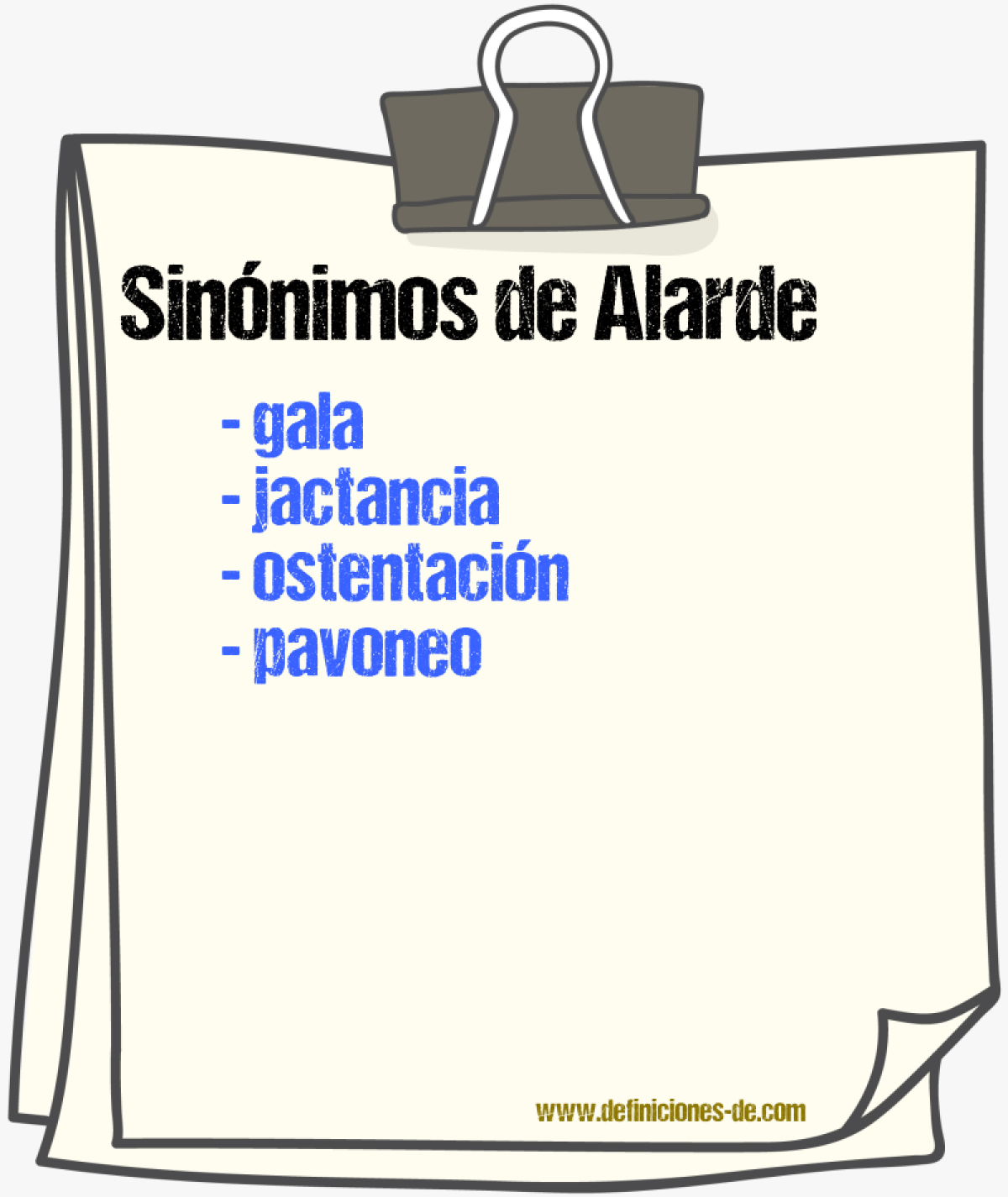 Sinnimos de alarde