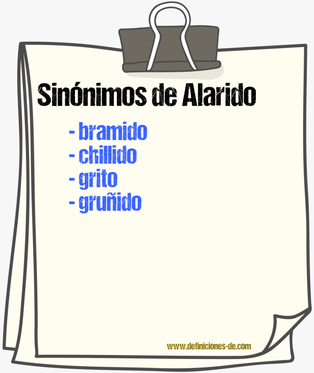 Sinnimos de alarido